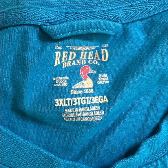 Red Head Brand Co blue chest pocket Henley Men’s 3XLT - Picture 3 of 3